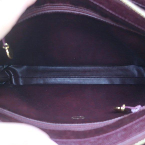 VINTAGE CHANEL 1990S CC FRONT POCKET TOTE BORDEAUX CAVIAR LEATHER SHOULDER BAG - Picture 10 of 12